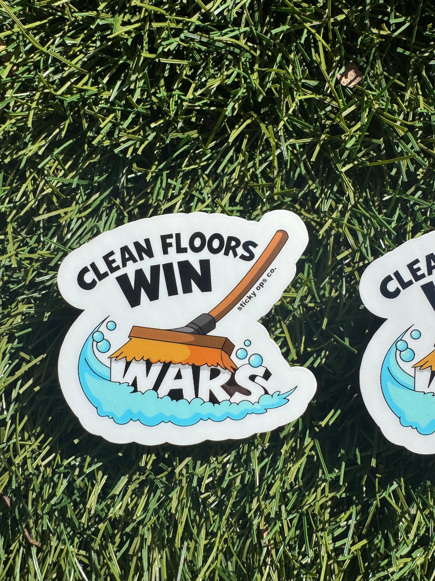 Clean Floors Win Wars Sticke