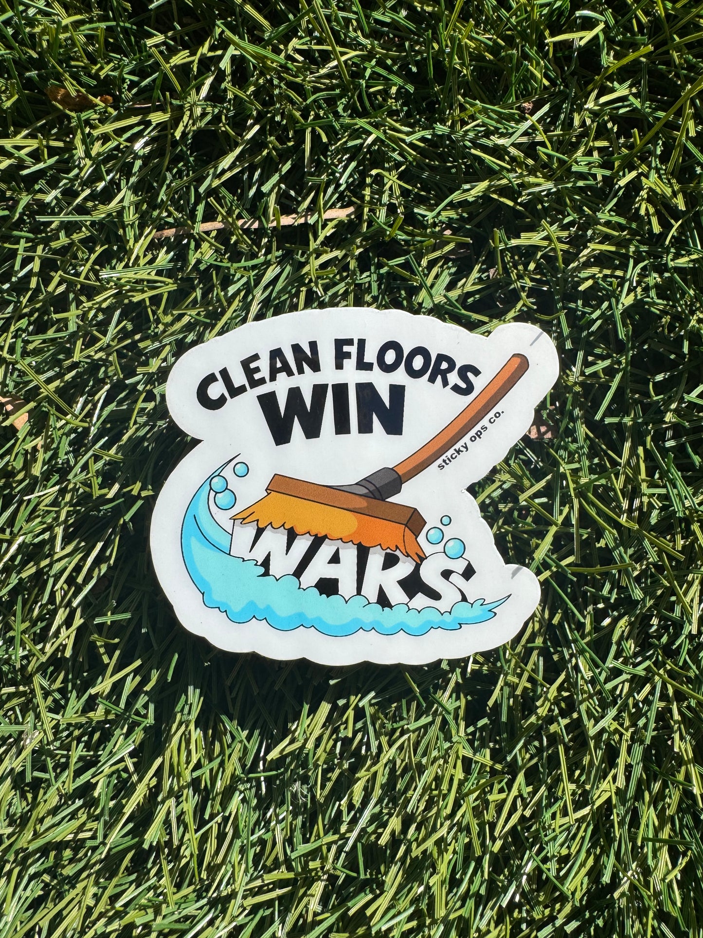 Clean Floors Win Wars Sticke