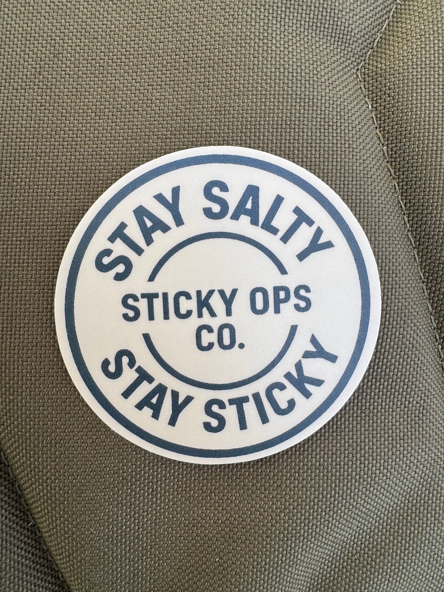 "Stay Salty, Stay Sticky" Circle Sticker