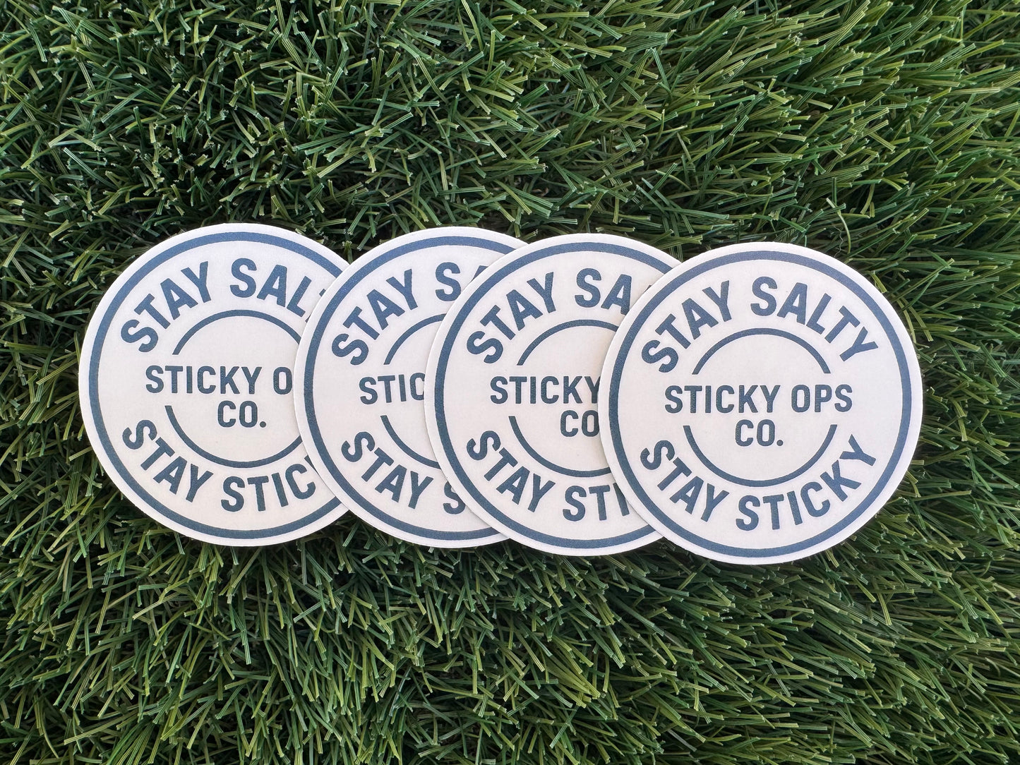 "Stay Salty, Stay Sticky" Circle Sticker