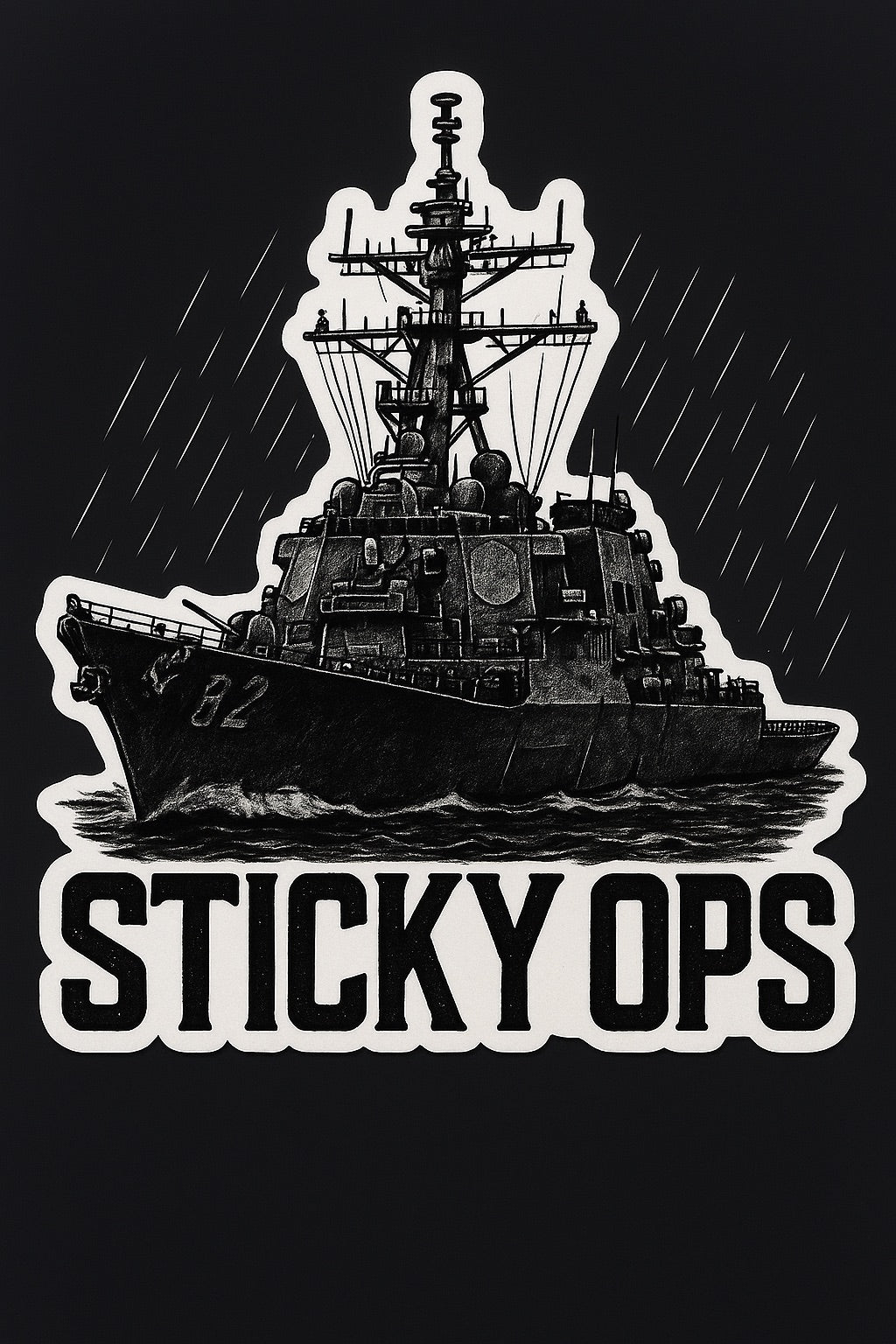 Warship at Sea Sticker- Sticky Ops