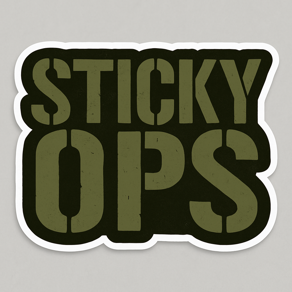 Sticky Ops Co. – Military Stencil Logo Sticker