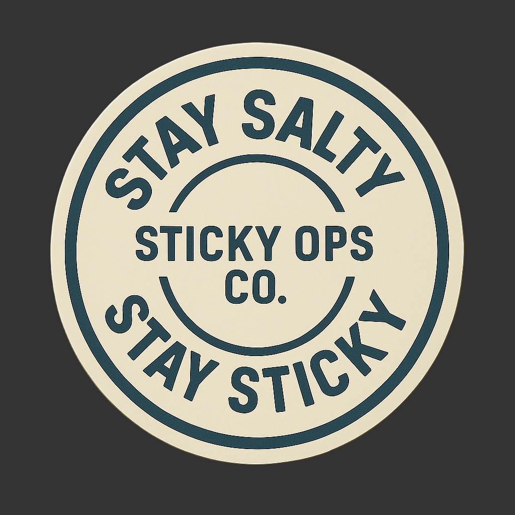 "Stay Salty, Stay Sticky" Circle Sticker